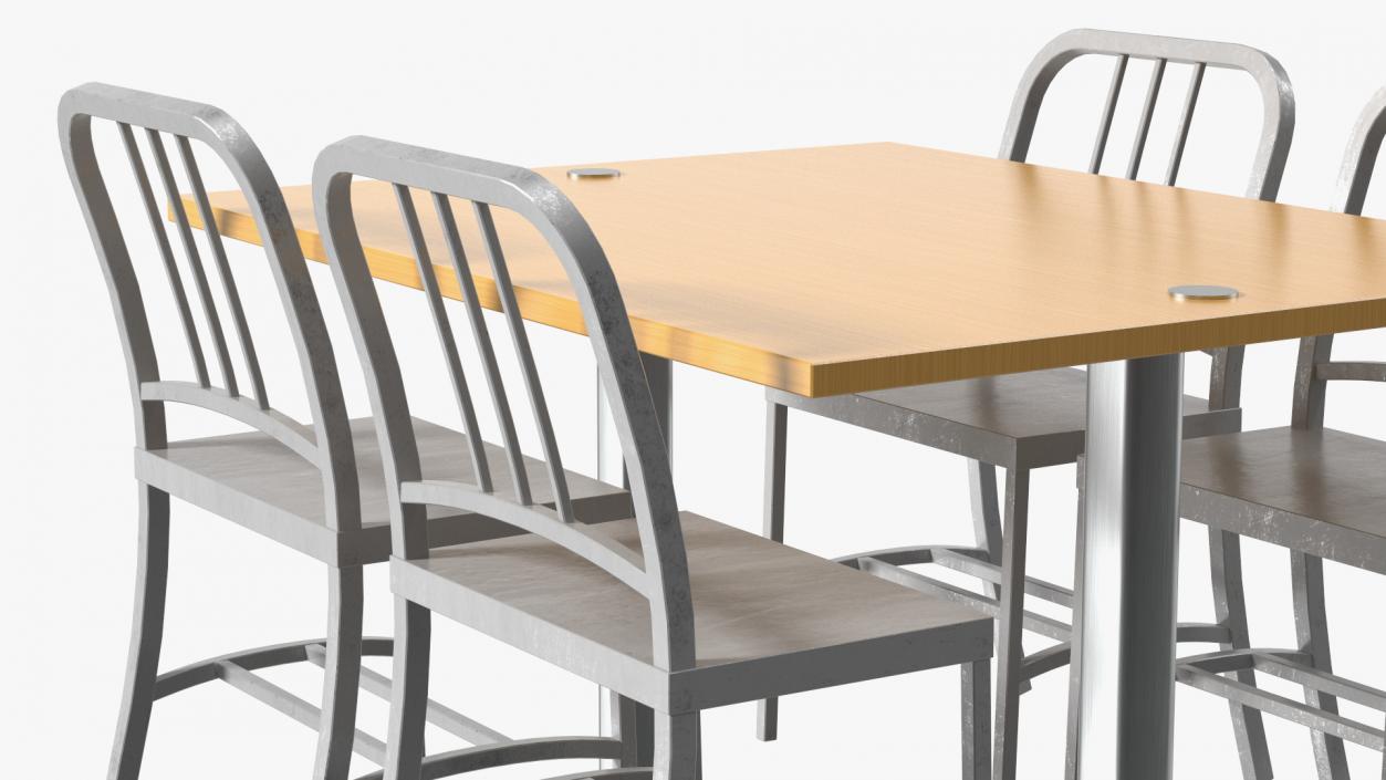 Cafe Table with Chairs 3D