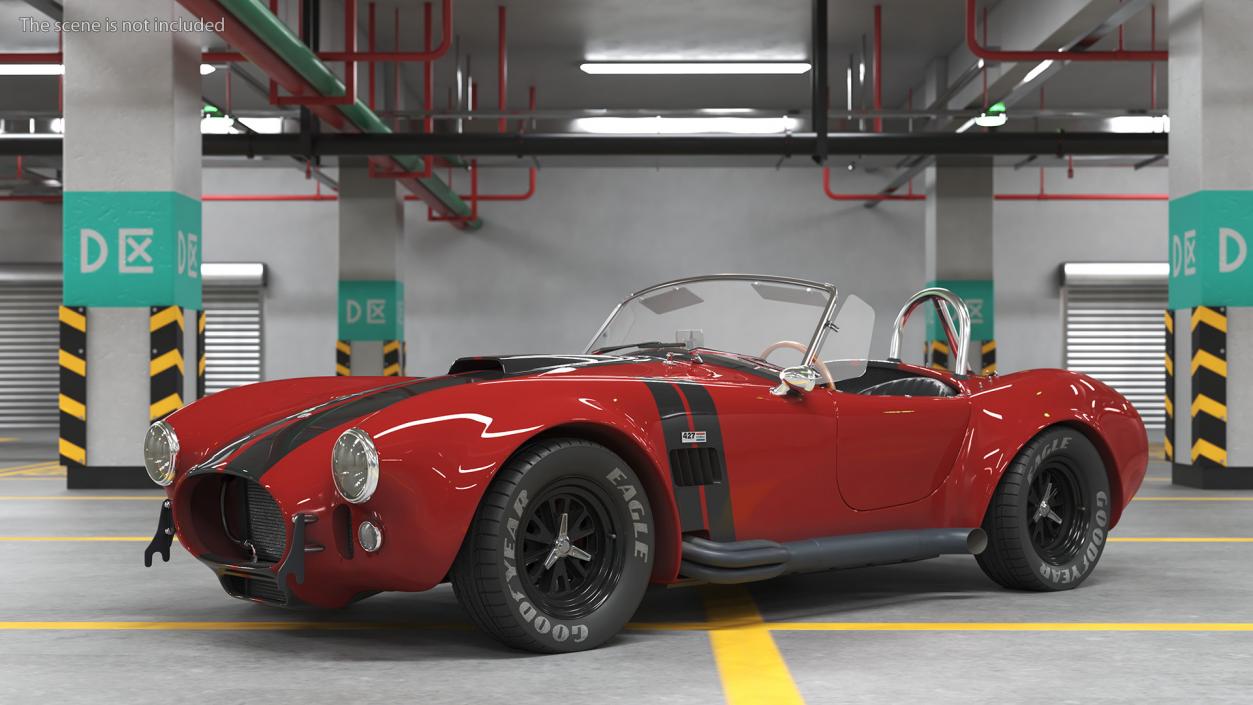 3D Racing Cobra Shelby 1965 Rigged