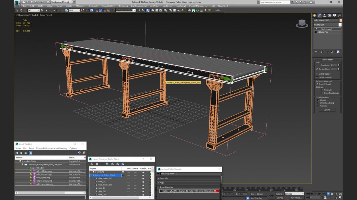 3D Conveyor Roller Stand