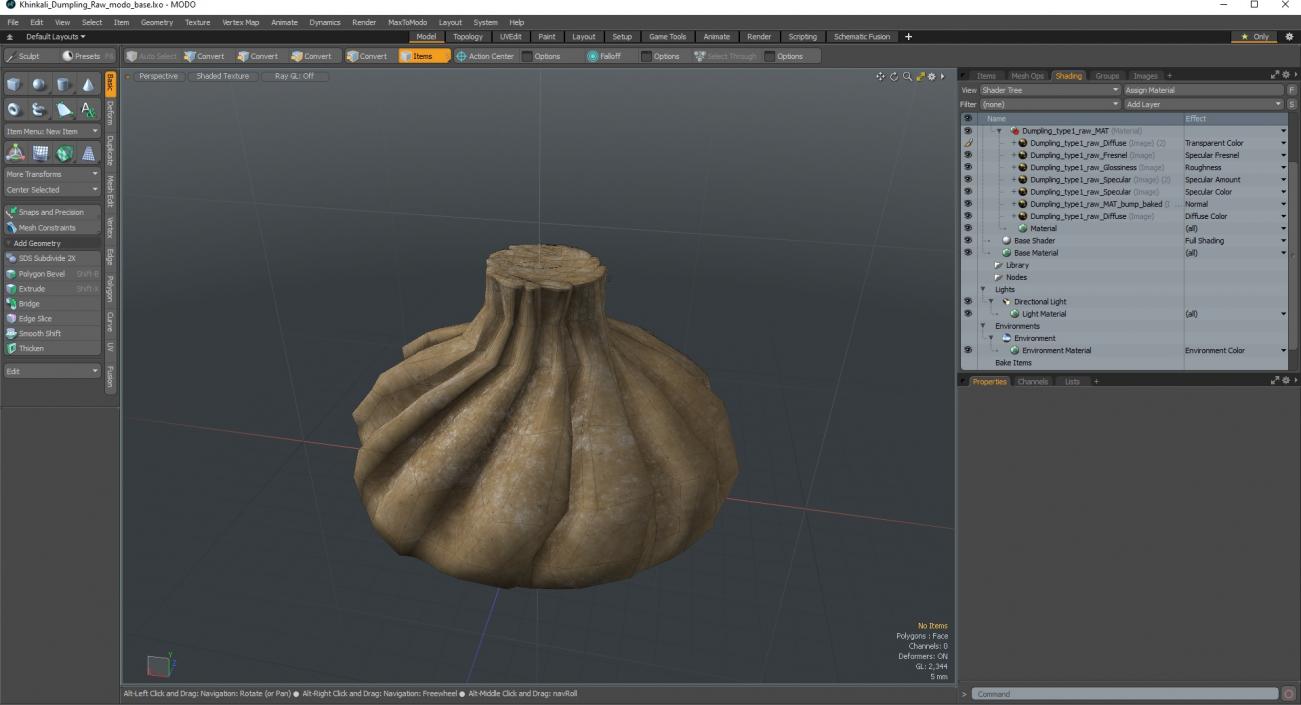 3D Khinkali Dumpling Raw for 3D Print 2