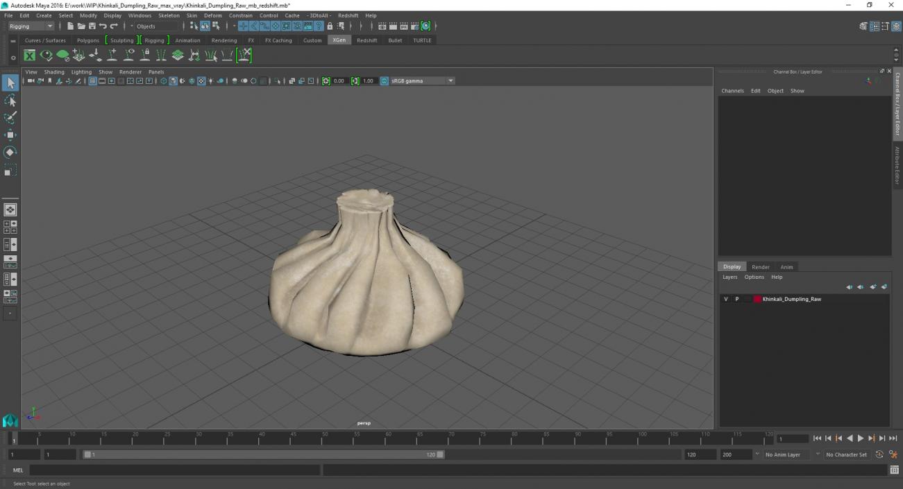 3D Khinkali Dumpling Raw for 3D Print 2