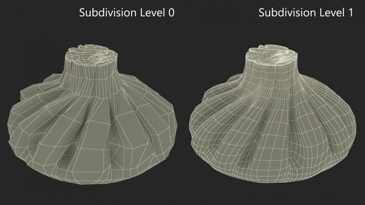 3D Khinkali Dumpling Raw for 3D Print 2