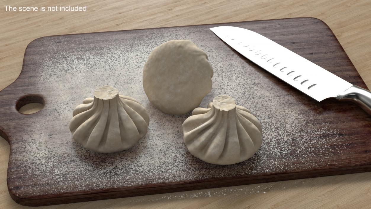 3D Khinkali Dumpling Raw for 3D Print 2