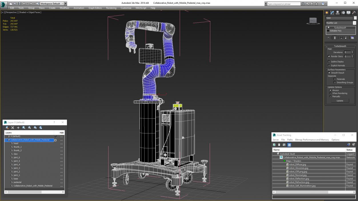 3D model Collaborative Robot with Mobile Pedestal