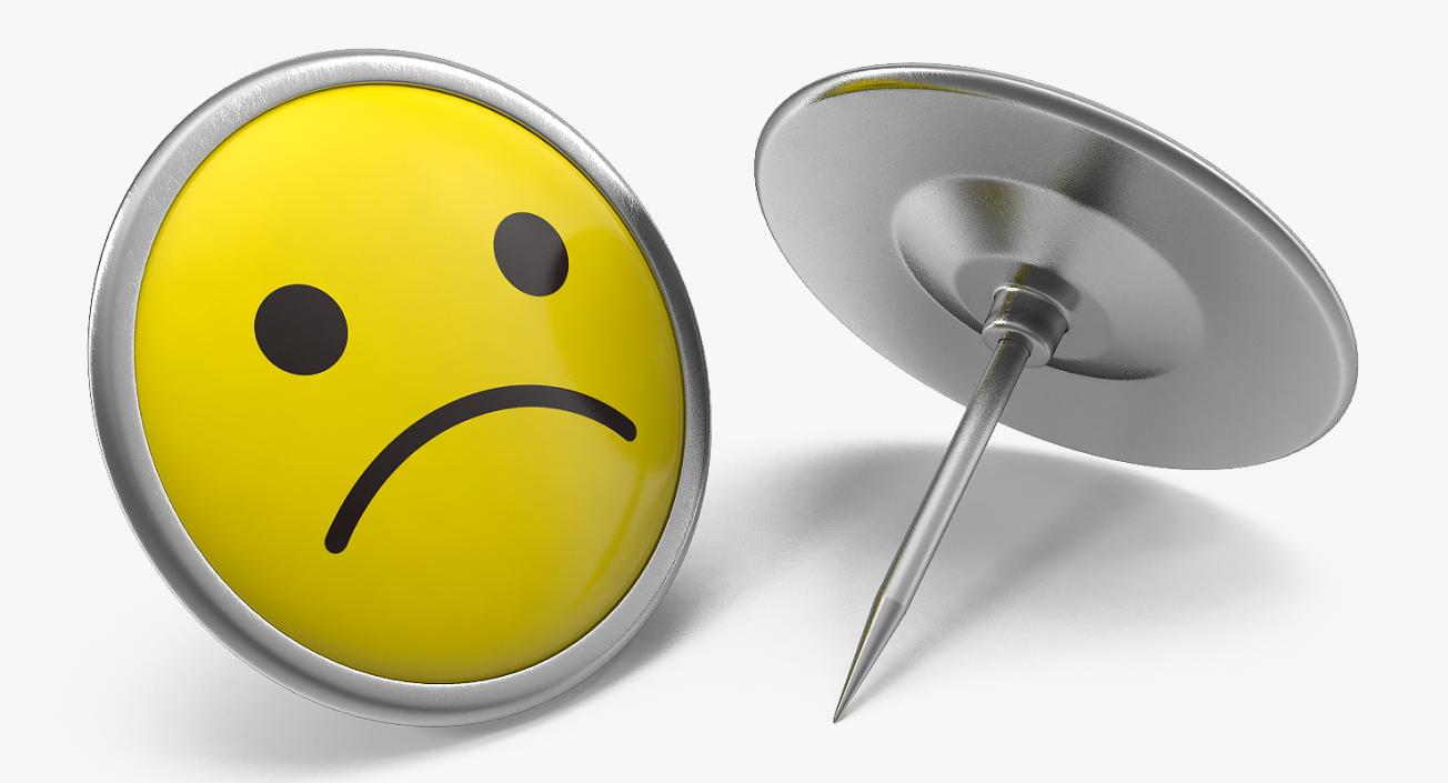 Sad Smiley Pin 3D model