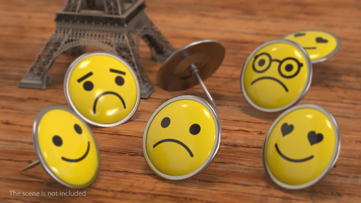 Sad Smiley Pin 3D model