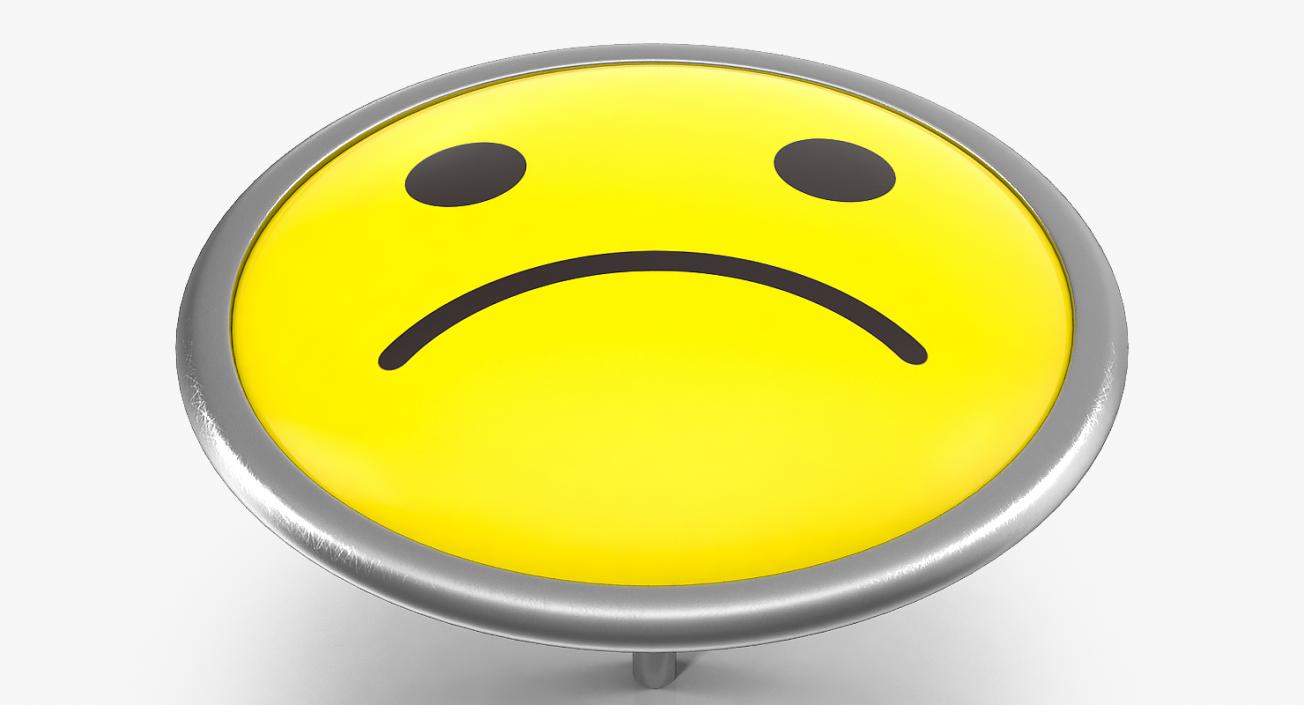 Sad Smiley Pin 3D model