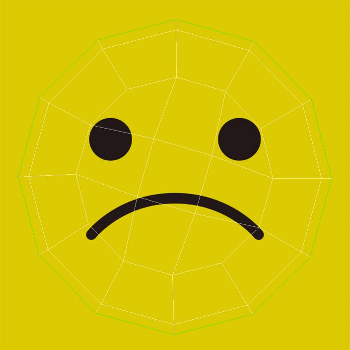 Sad Smiley Pin 3D model