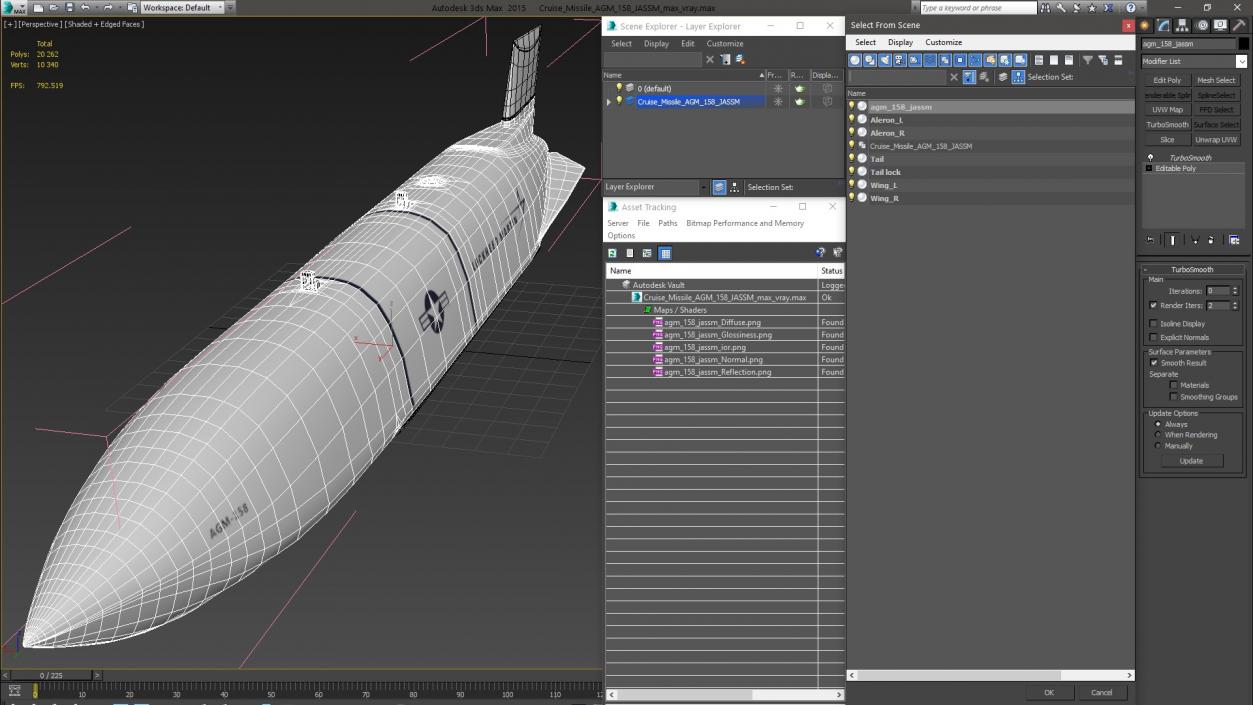 3D Cruise Missile AGM 158 JASSM model