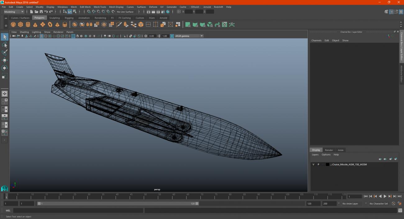 3D Cruise Missile AGM 158 JASSM model