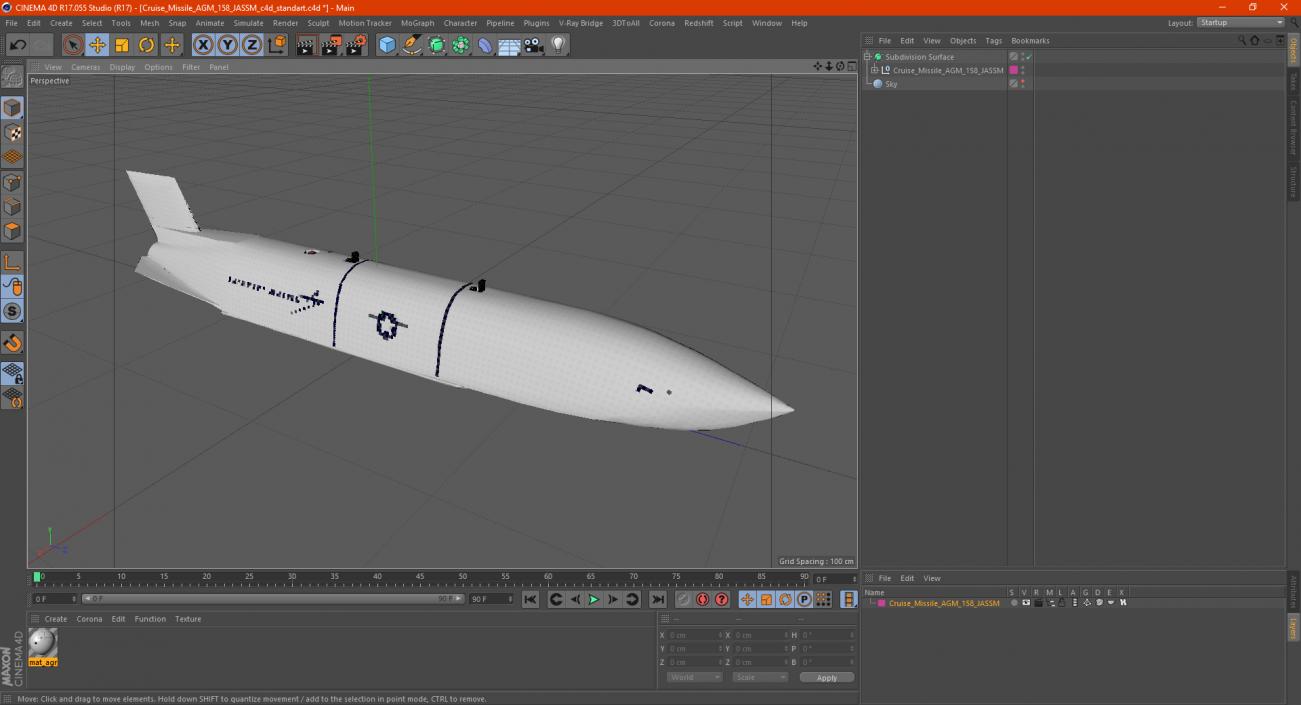 3D Cruise Missile AGM 158 JASSM model