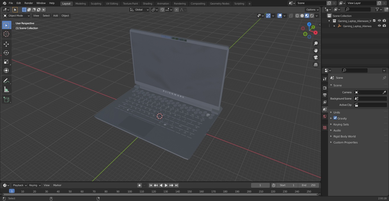 3D model Gaming Laptop Alienware M15 R7