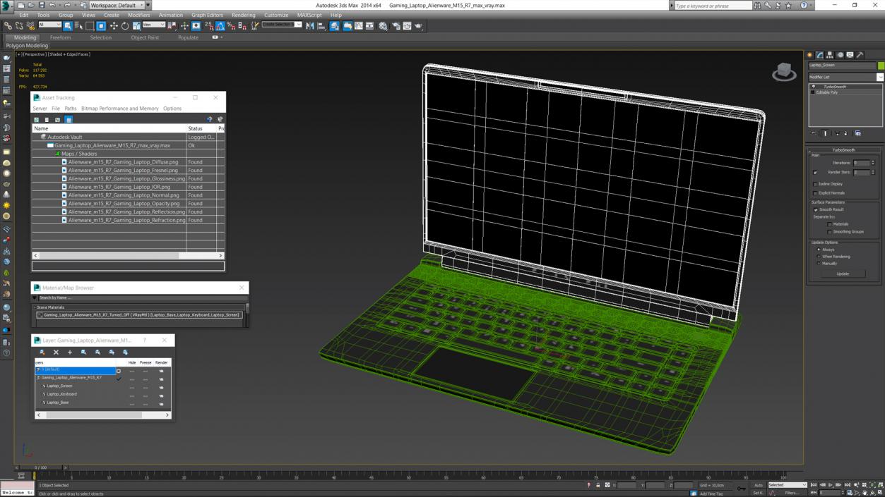 3D model Gaming Laptop Alienware M15 R7