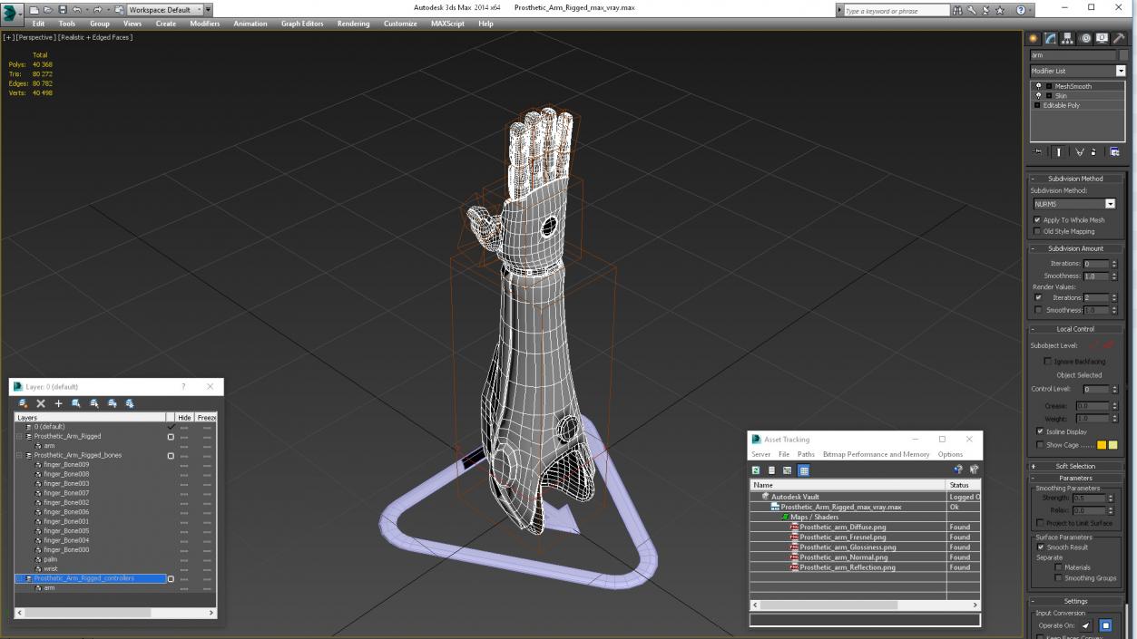 3D model Prosthetic Arm Rigged for Cinema 4D