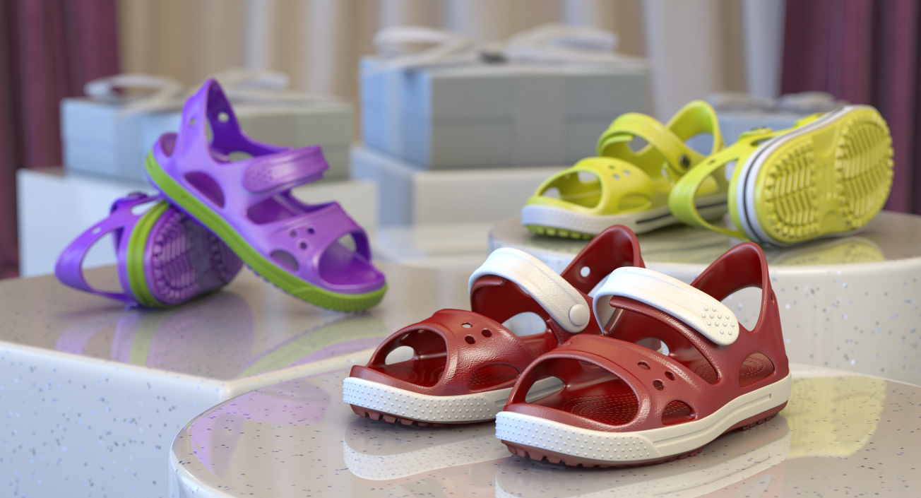 3D Summer Children Sandals model