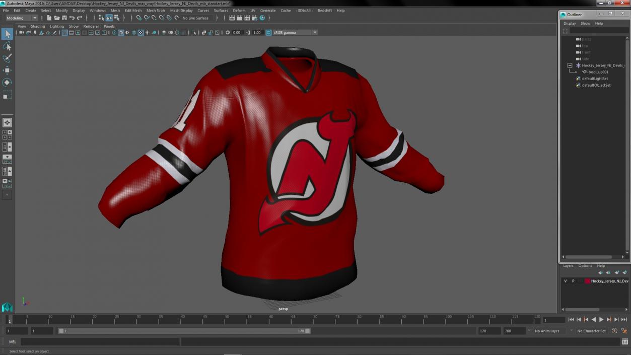 3D Hockey Jersey NJ Devils model