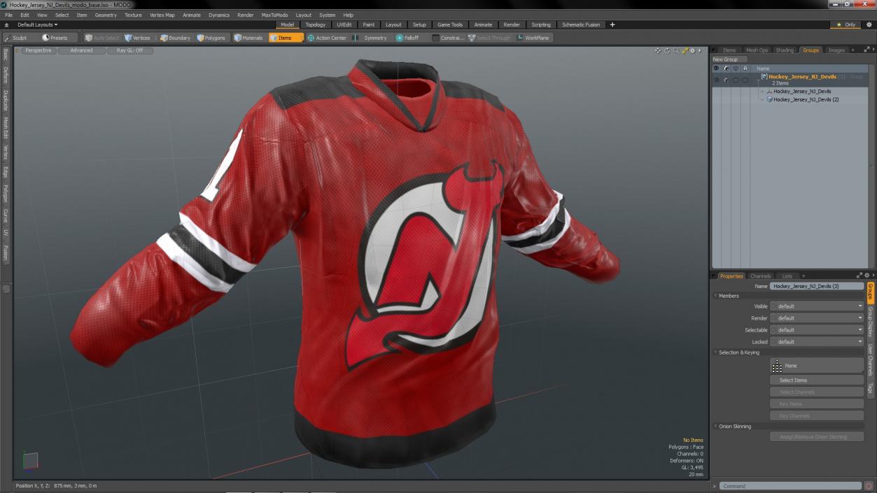 3D Hockey Jersey NJ Devils model