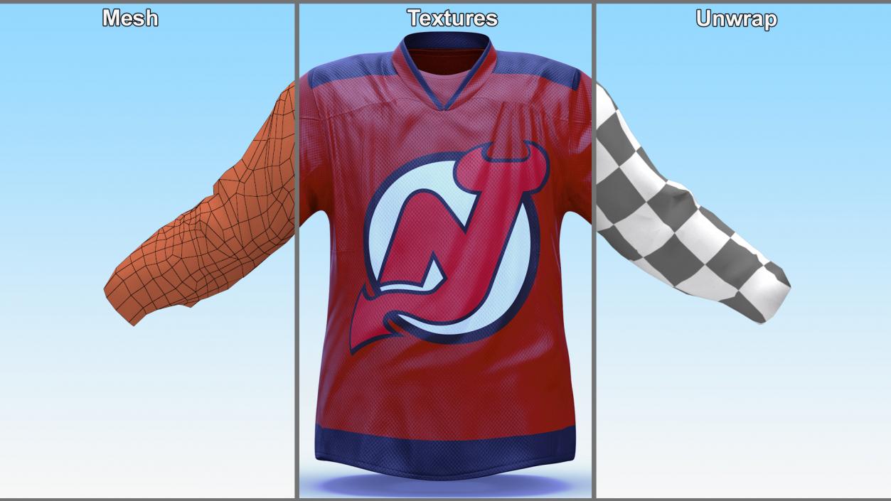 3D Hockey Jersey NJ Devils model