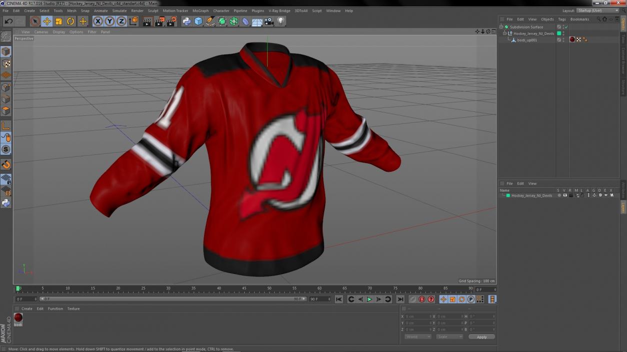 3D Hockey Jersey NJ Devils model