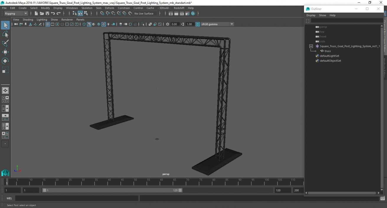 3D Square Truss Goal Post Lighting System model