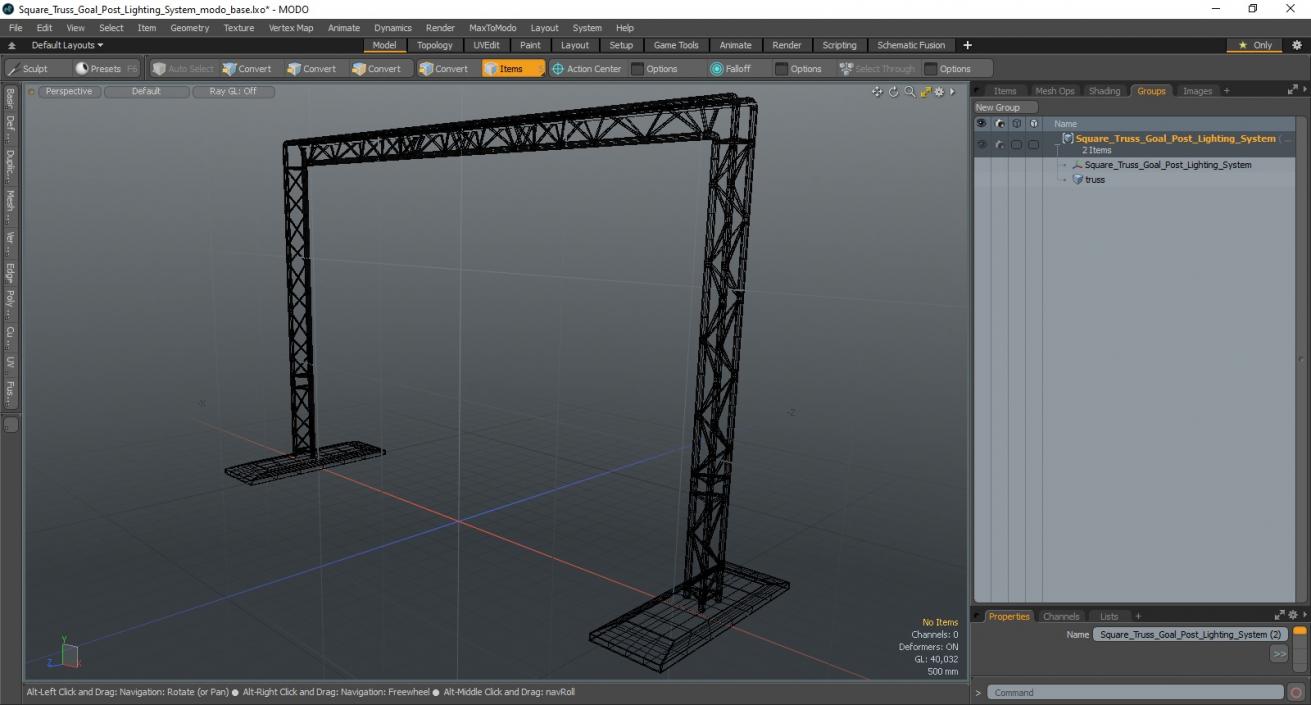 3D Square Truss Goal Post Lighting System model