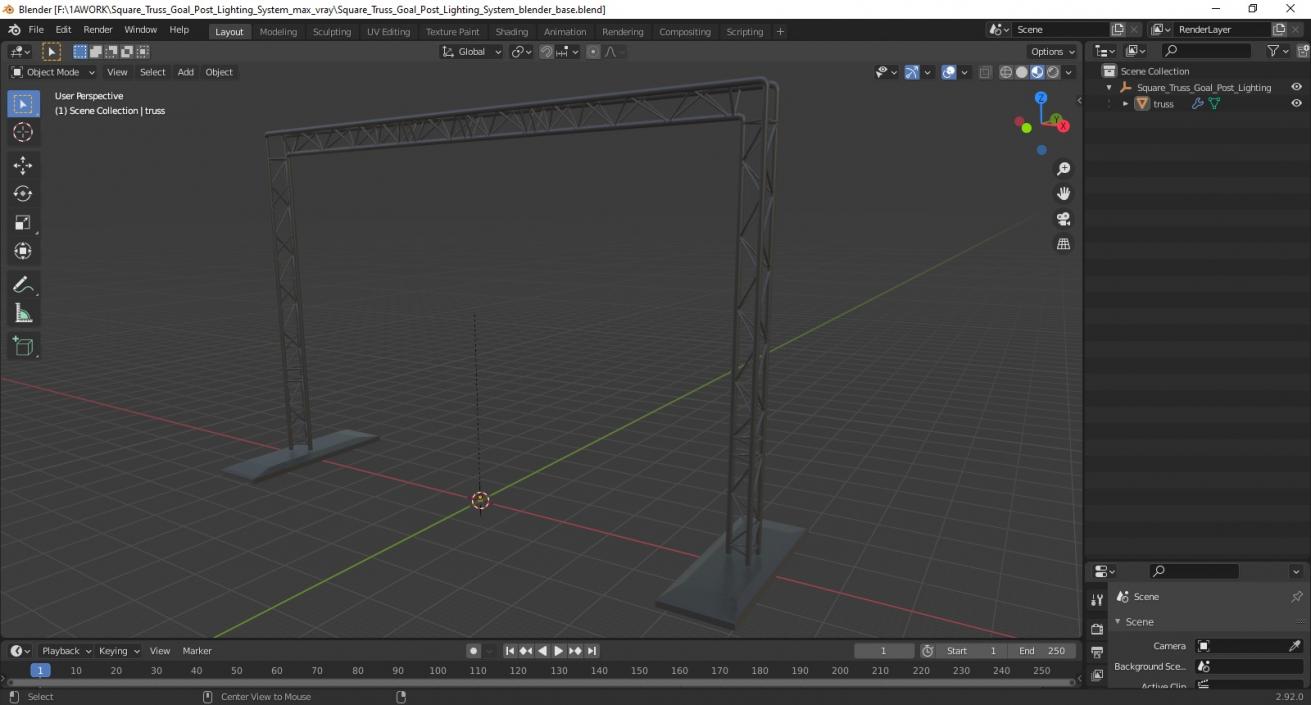 3D Square Truss Goal Post Lighting System model