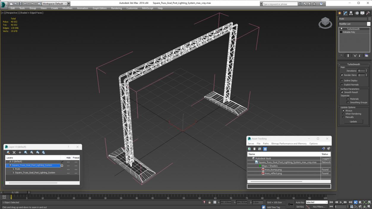 3D Square Truss Goal Post Lighting System model