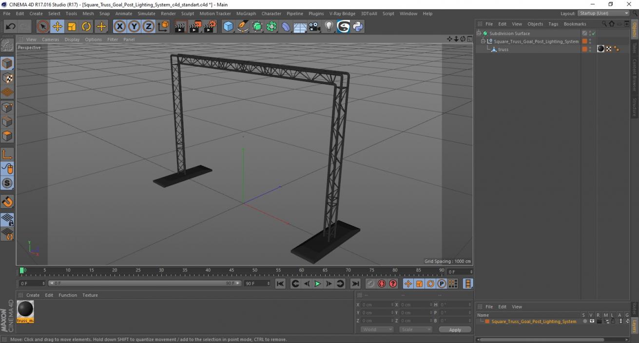 3D Square Truss Goal Post Lighting System model