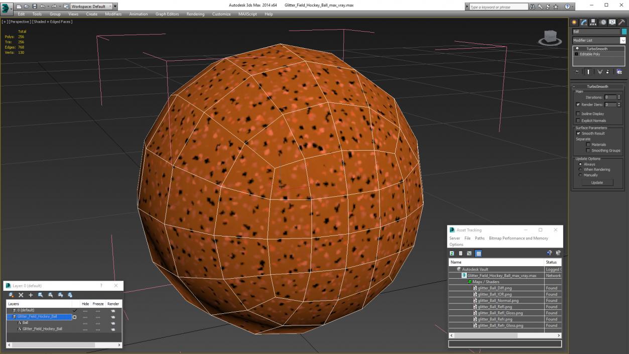 3D model Glitter Field Hockey Ball