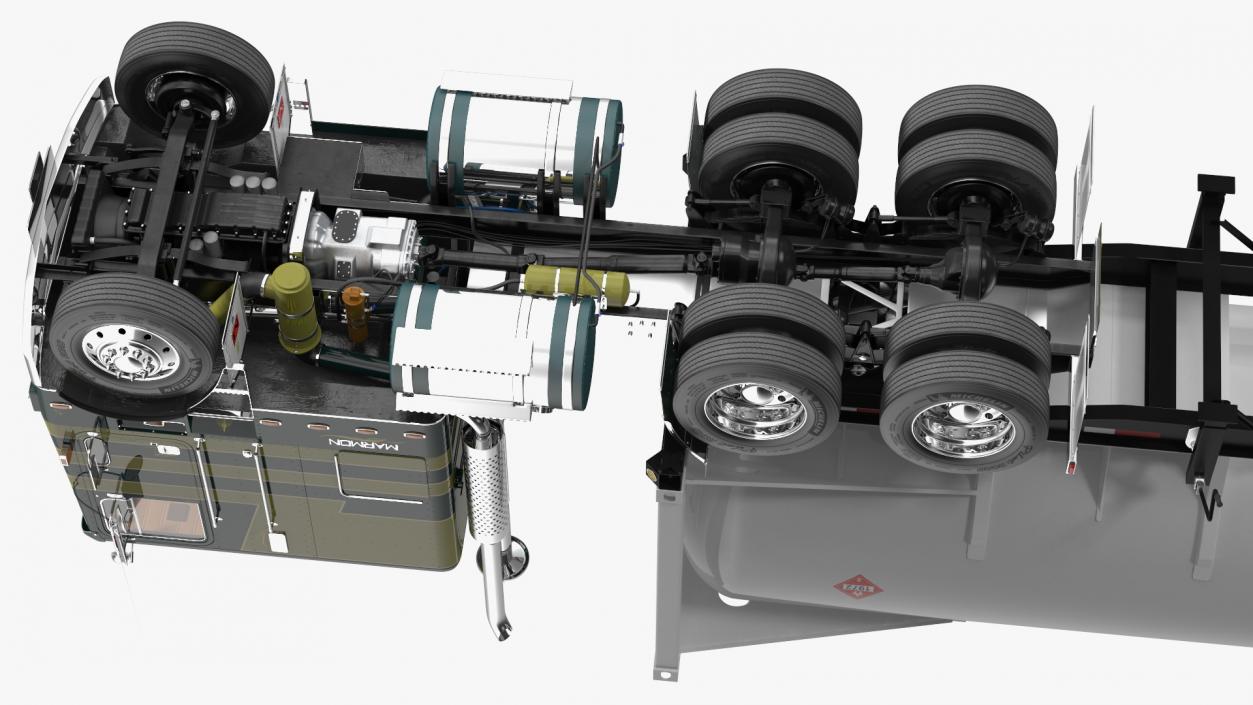 3D Marmon Truck with LNG Semi Trailer Gas Tank model