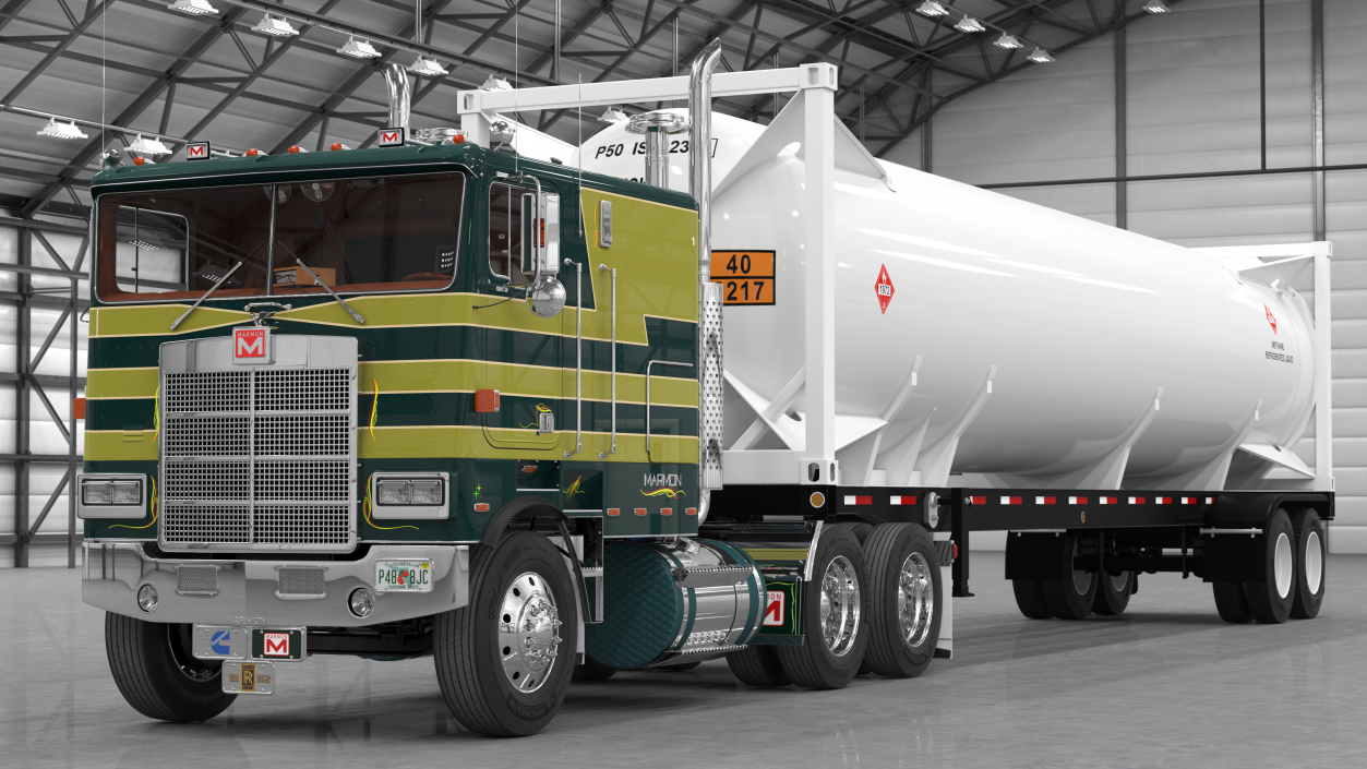 3D Marmon Truck with LNG Semi Trailer Gas Tank model