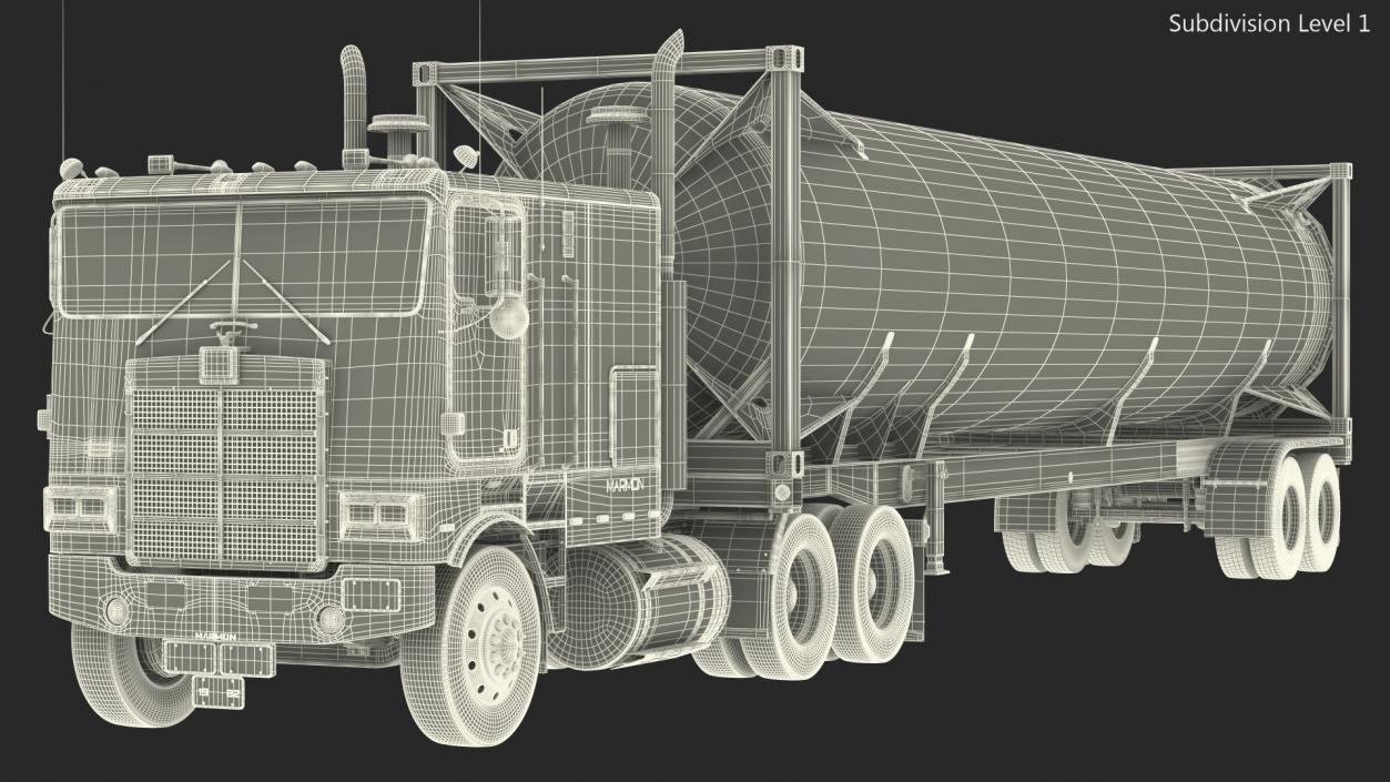 3D Marmon Truck with LNG Semi Trailer Gas Tank model