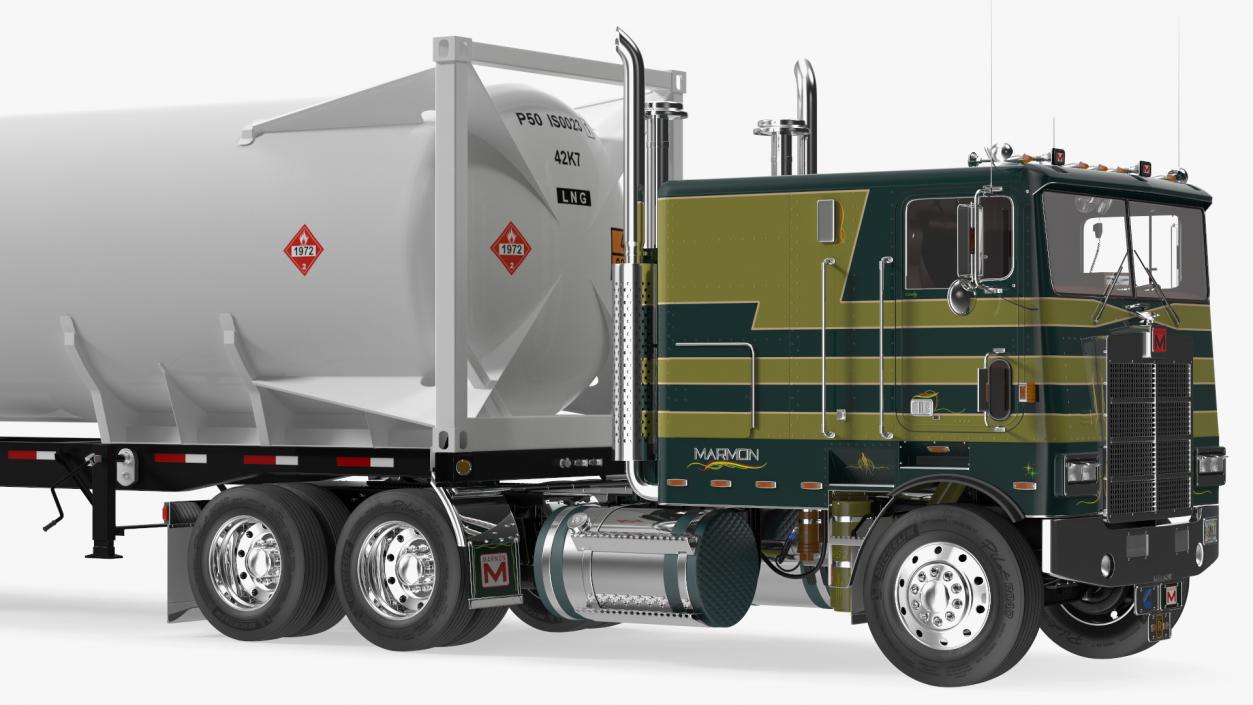 3D Marmon Truck with LNG Semi Trailer Gas Tank model