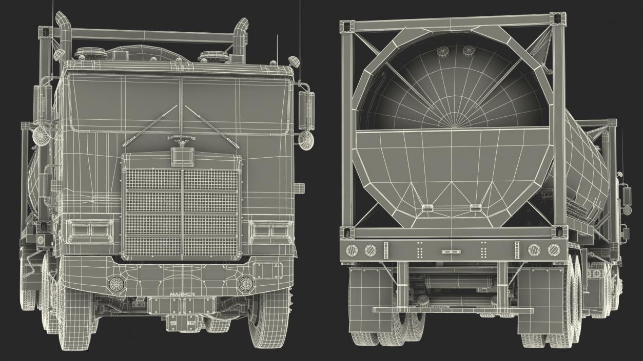 3D Marmon Truck with LNG Semi Trailer Gas Tank model