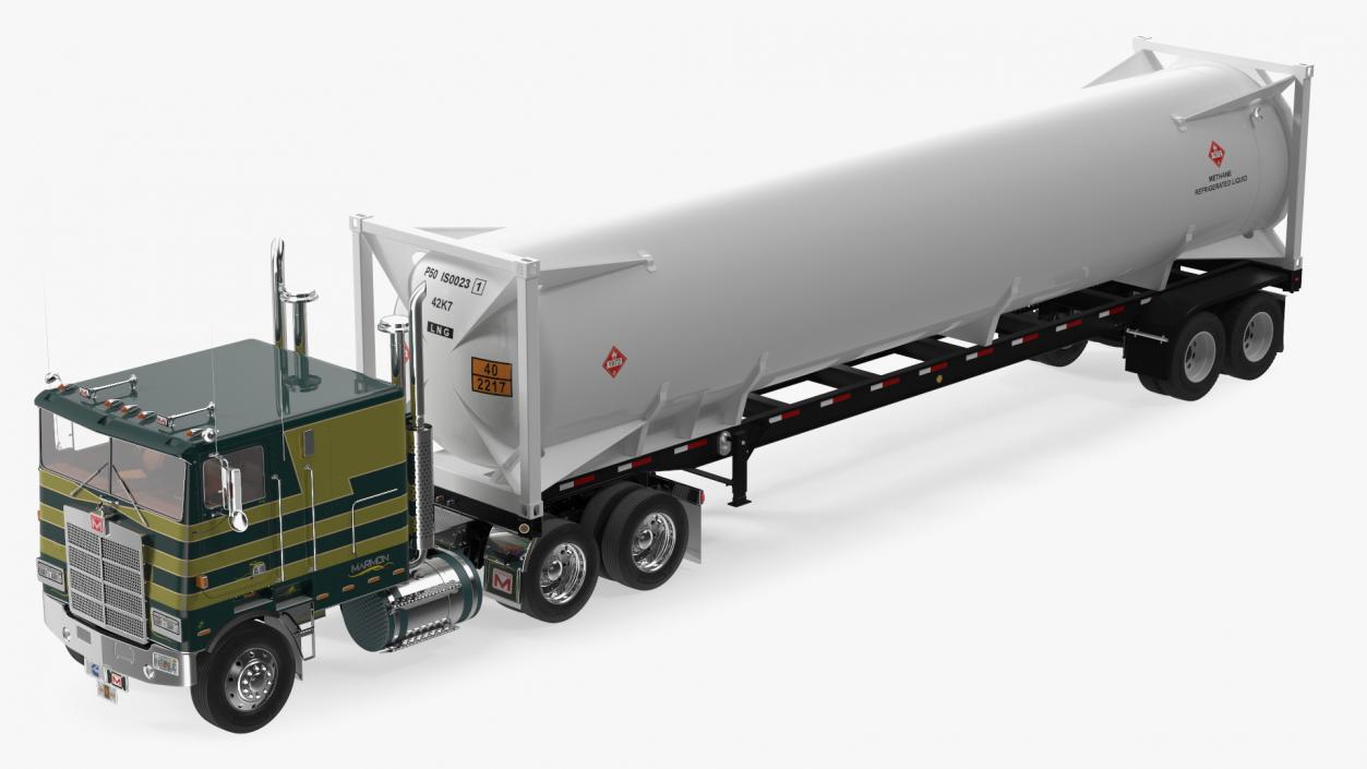 3D Marmon Truck with LNG Semi Trailer Gas Tank model