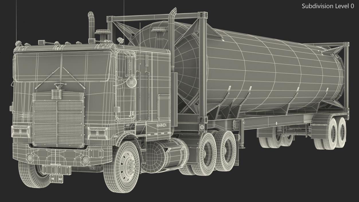 3D Marmon Truck with LNG Semi Trailer Gas Tank model