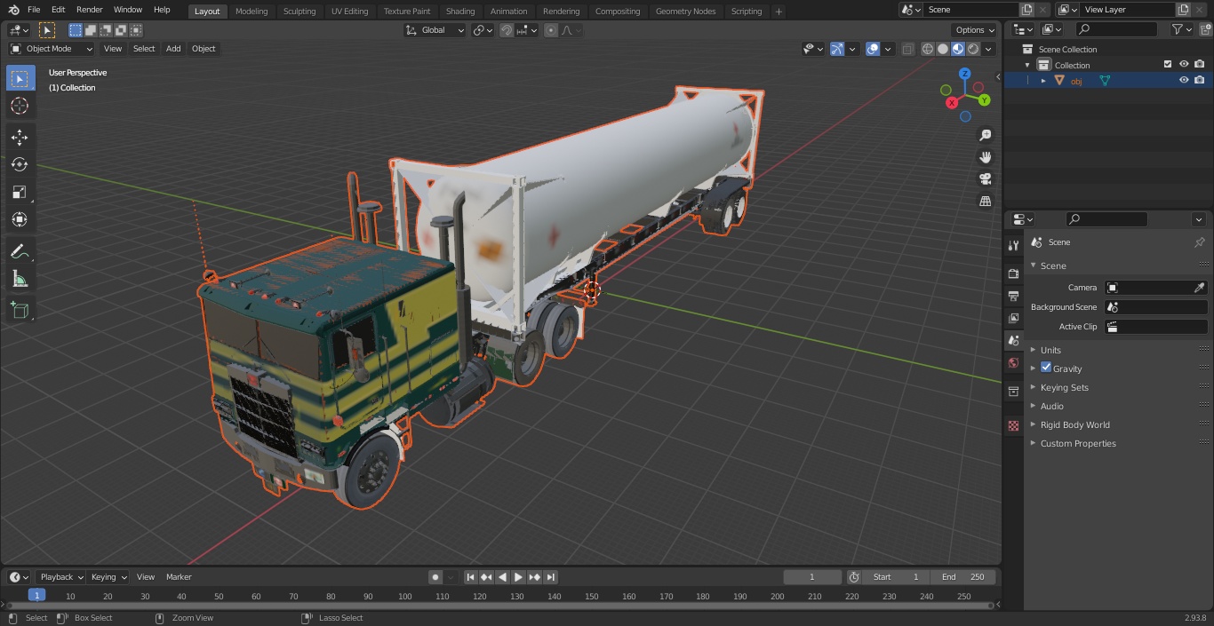 3D Marmon Truck with LNG Semi Trailer Gas Tank model