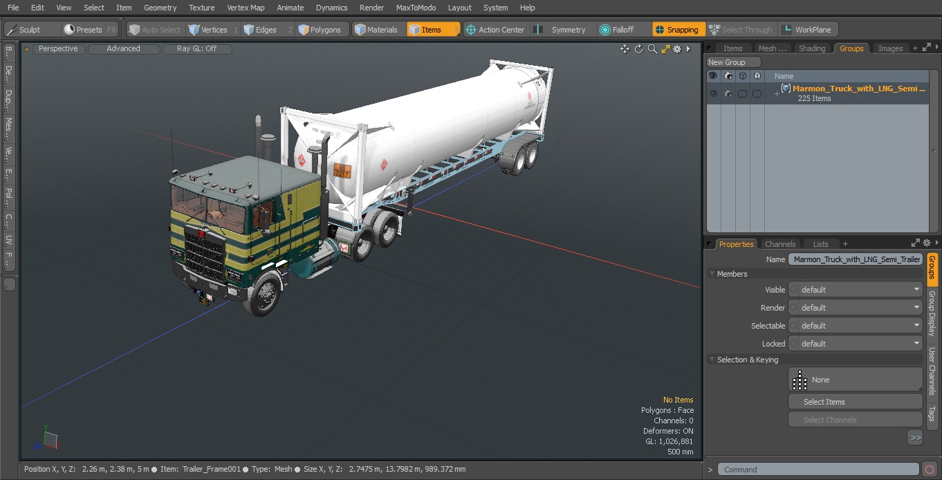 3D Marmon Truck with LNG Semi Trailer Gas Tank model