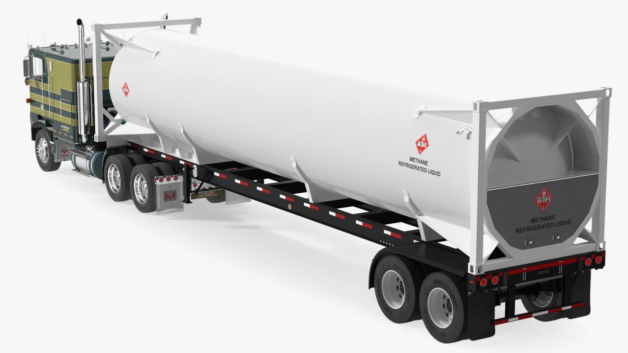 3D Marmon Truck with LNG Semi Trailer Gas Tank model