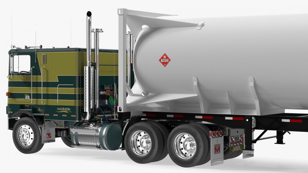 3D Marmon Truck with LNG Semi Trailer Gas Tank model