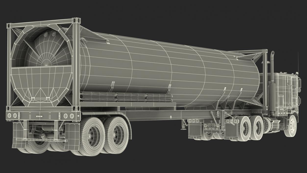 3D Marmon Truck with LNG Semi Trailer Gas Tank model