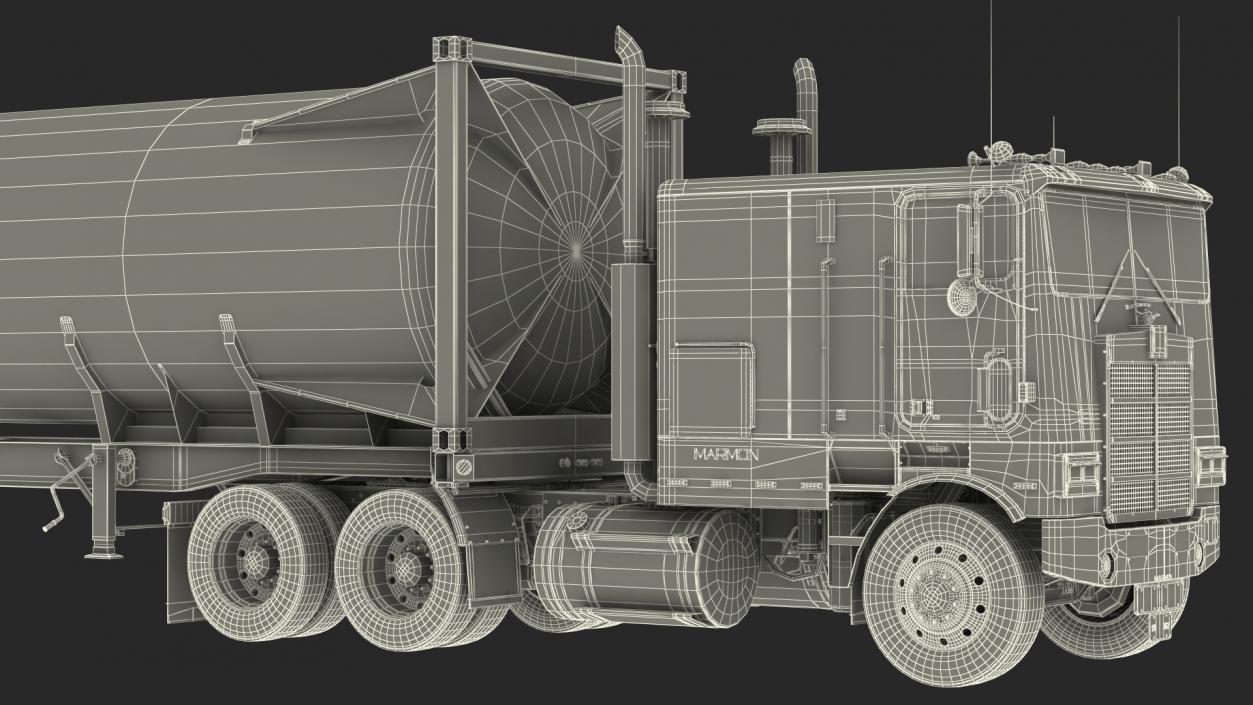 3D Marmon Truck with LNG Semi Trailer Gas Tank model