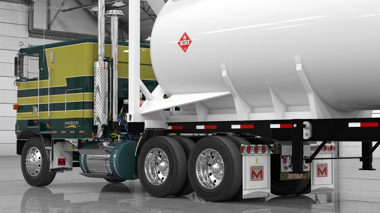 3D Marmon Truck with LNG Semi Trailer Gas Tank model