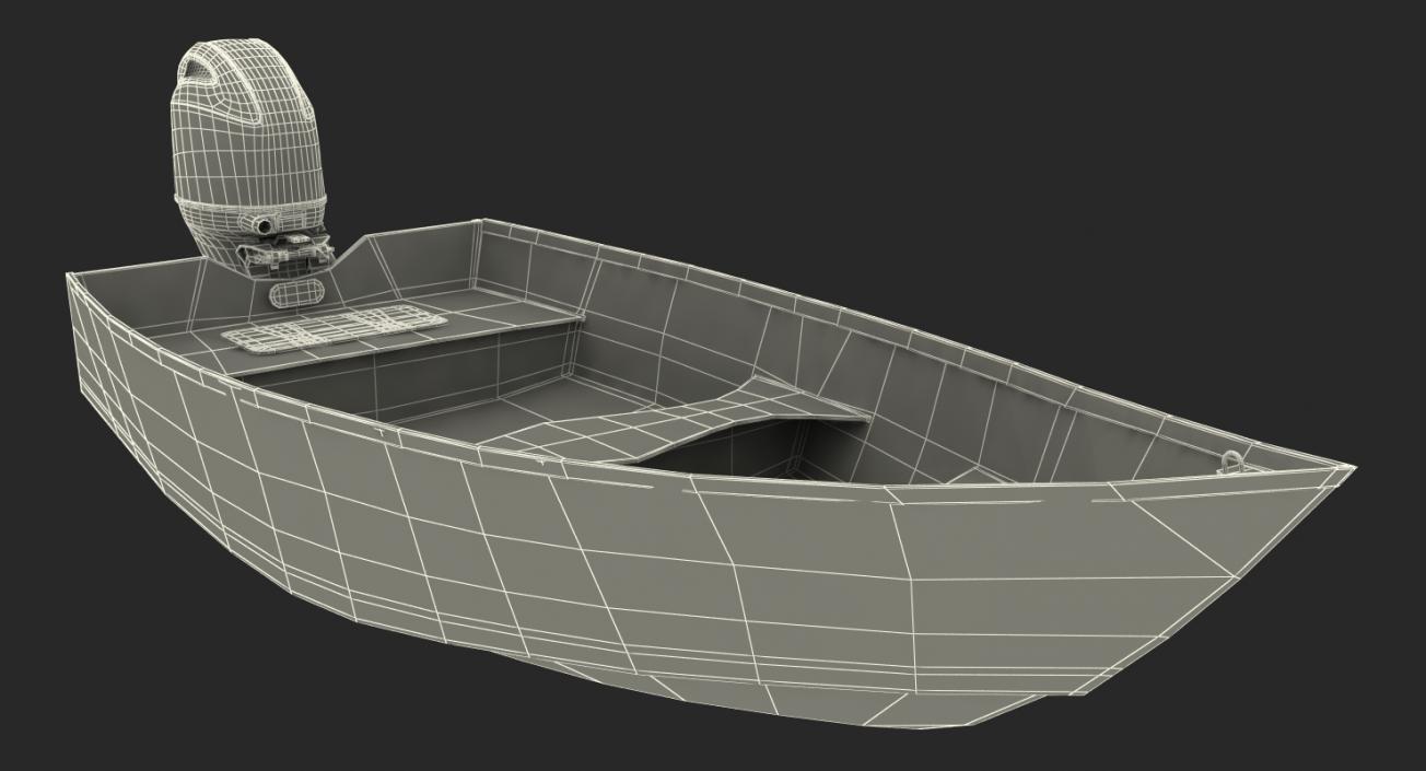 3D model Motorboat with Outboard Engine