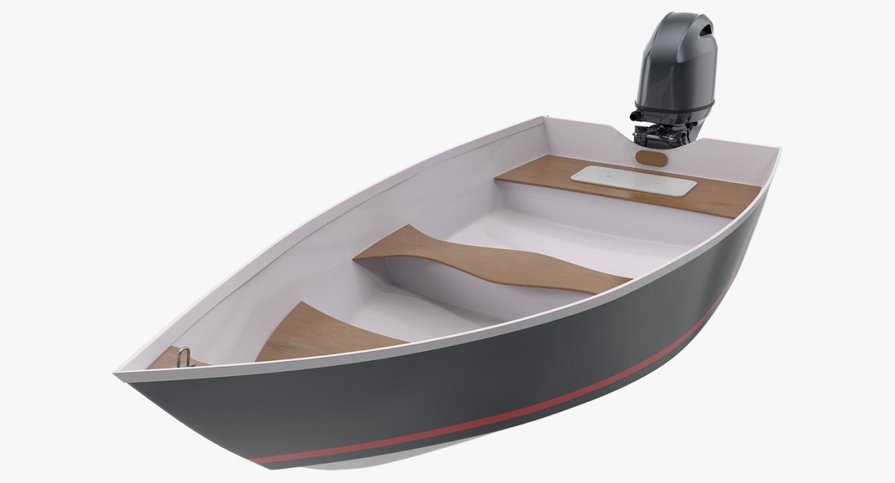 3D model Motorboat with Outboard Engine