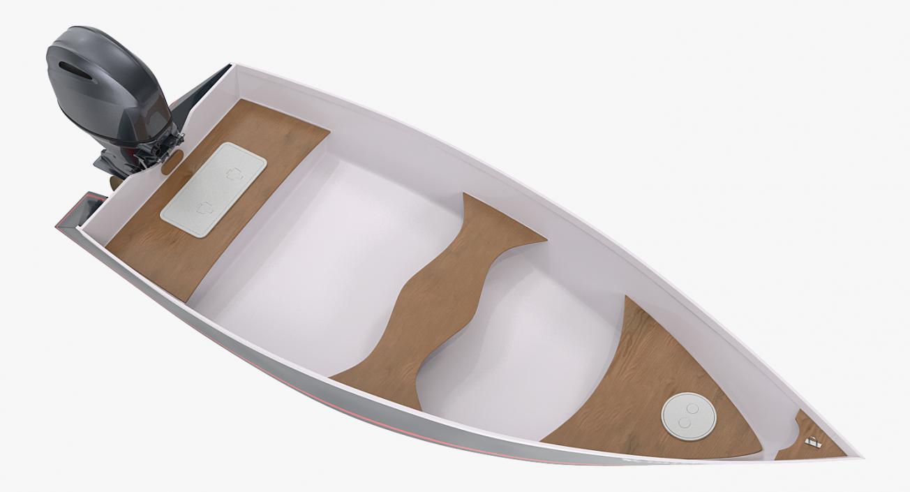 3D model Motorboat with Outboard Engine