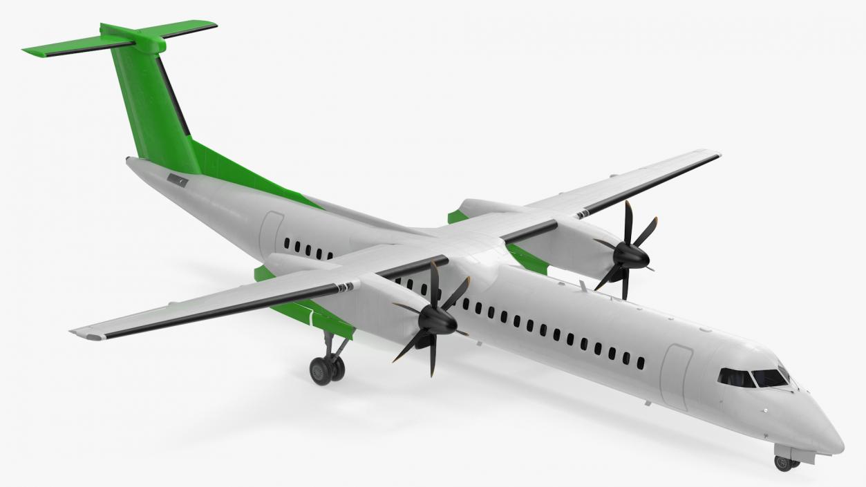 3D Twin Turboprop Passenger Airplane model