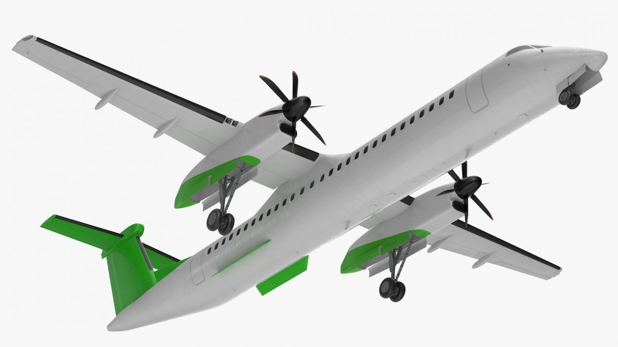 3D Twin Turboprop Passenger Airplane model