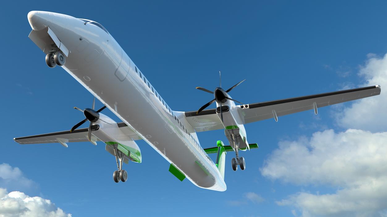 3D Twin Turboprop Passenger Airplane model