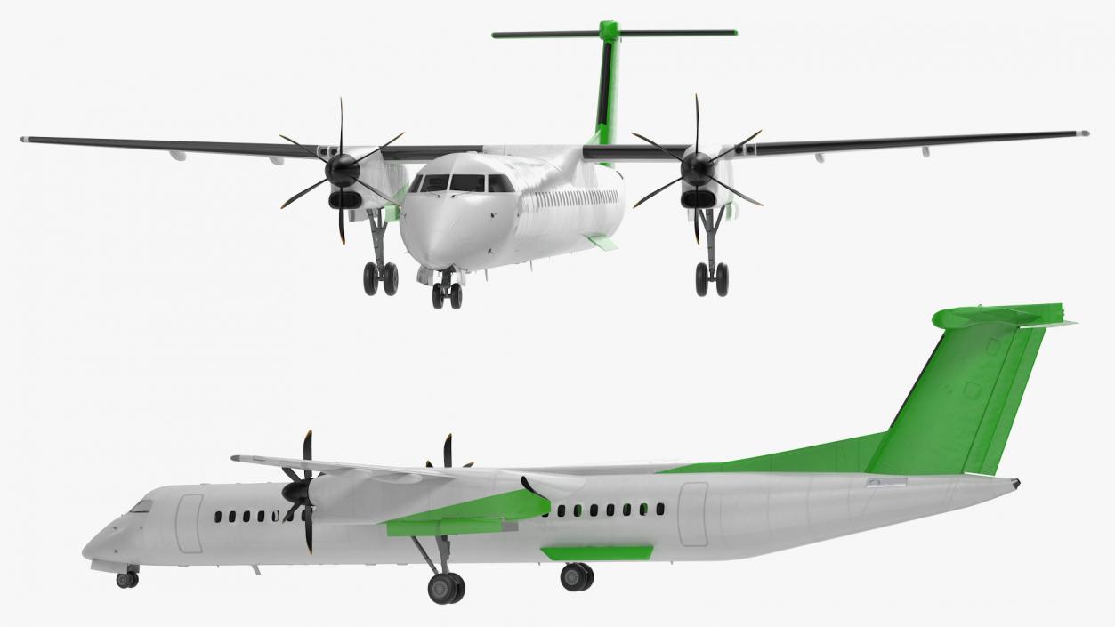 3D Twin Turboprop Passenger Airplane model